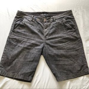Grey Denim Flat Front Shorts